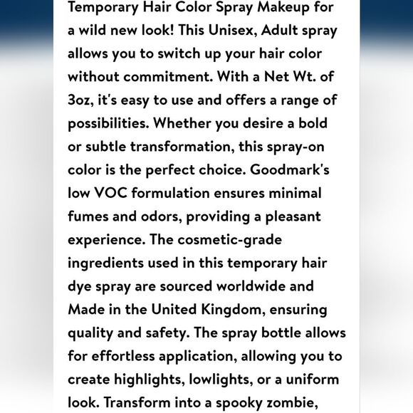Goodmark Red Temporary Hair Color Spray - Picture 6 of 7